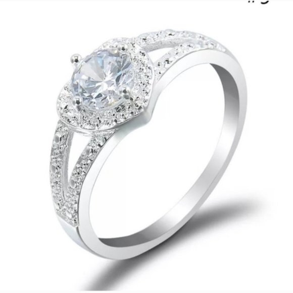 New Womens love heart silver Plated ring - Picture 8 of 9